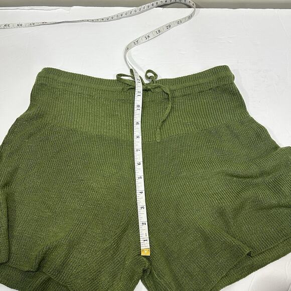 Free People Beach Ribbed Knit Sweater Set Slouchy Oversized Top Cozy Green Sz S - Picture 15 of 16